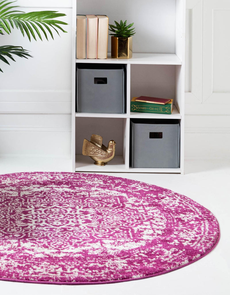 Georgetown Rugs Collection Area Rug - Dupont (Purple) Round Purple lifestyle 30