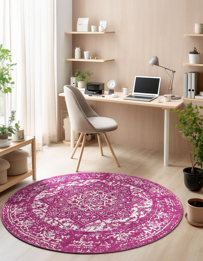 Georgetown Rugs Collection Area Rug - Dupont (Purple) Round Purple lifestyle 54