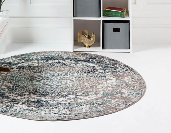 Georgetown Rugs Collection Area Rug - Dupont (Gray) Round Gray lifestyle 26
