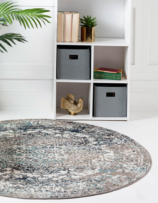 Georgetown Rugs Collection Area Rug - Dupont (Gray) Round Gray lifestyle 31