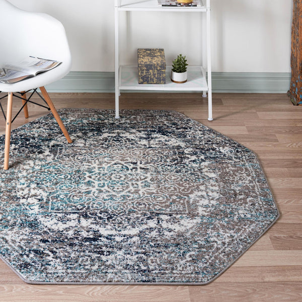 Georgetown Rugs Collection Area Rug - Dupont (Gray) Octagon Gray lifestyle 24