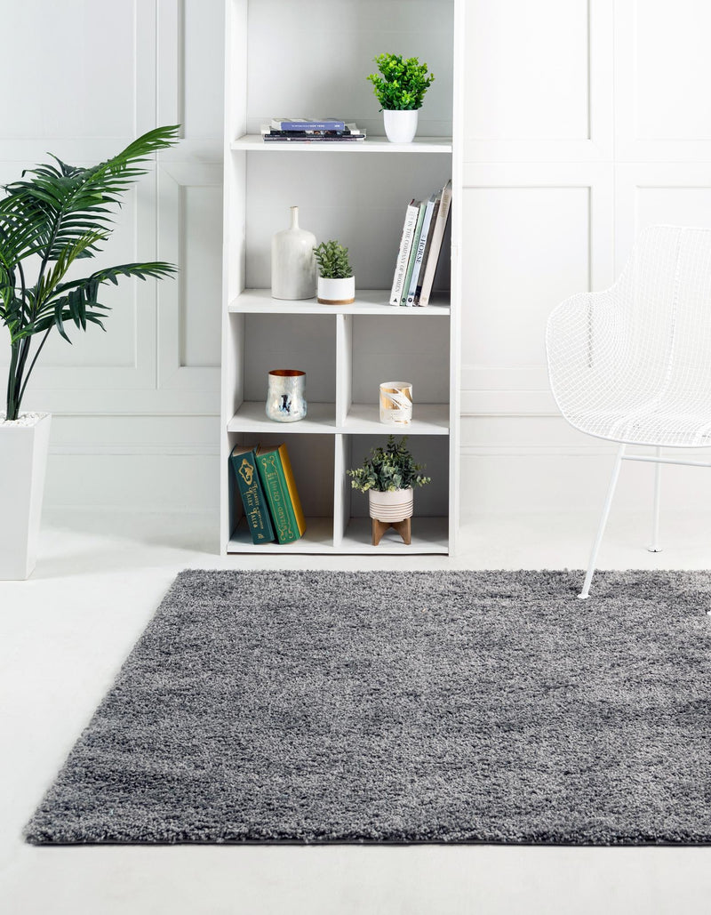 Cozy Comfort Shag Collection Area Rug - Haven (Pebble Gray) Square Pebble Gray lifestyle 10