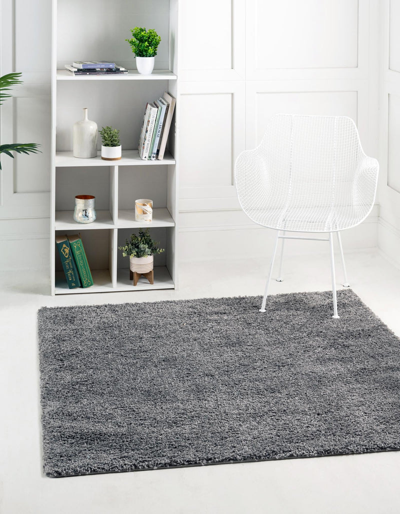Cozy Comfort Shag Collection Area Rug - Haven (Pebble Gray) Square Pebble Gray lifestyle 13