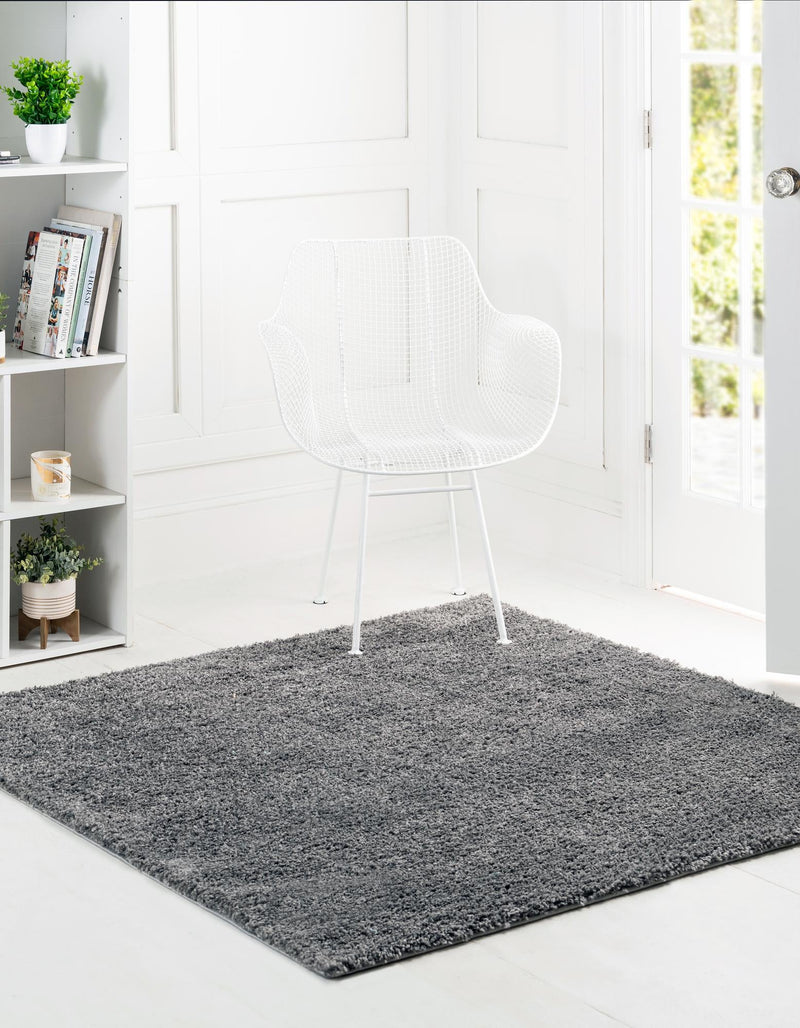 Cozy Comfort Shag Collection Area Rug - Haven (Pebble Gray) Square Pebble Gray lifestyle 16