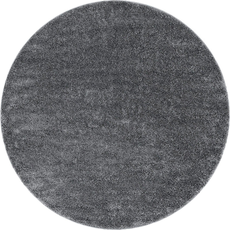 Cozy Comfort Shag Collection Area Rug - Haven (Pebble Gray) Round Pebble Gray lifestyle 8