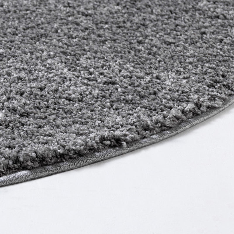 Cozy Comfort Shag Collection Area Rug - Haven (Pebble Gray) Round Pebble Gray lifestyle 23