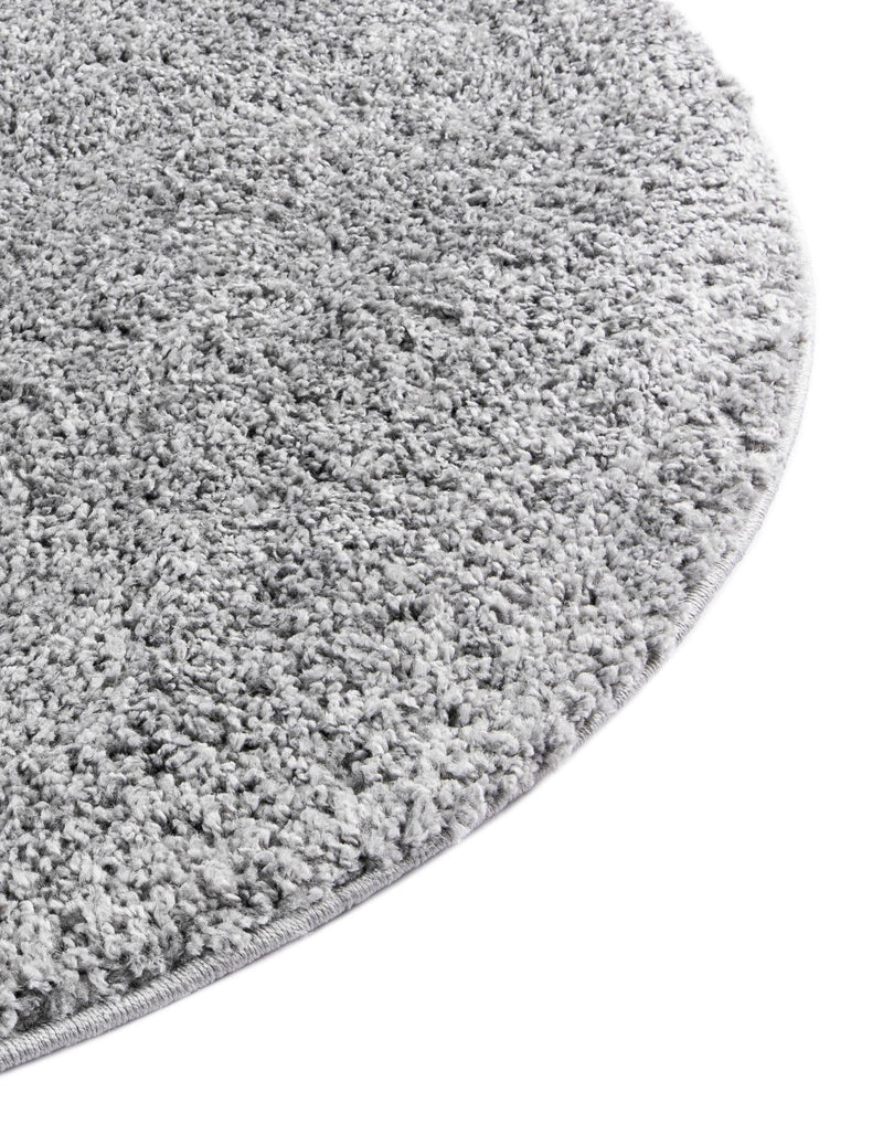 Cozy Comfort Shag Collection Area Rug - Haven (Pebble Gray) Round Pebble Gray lifestyle 30