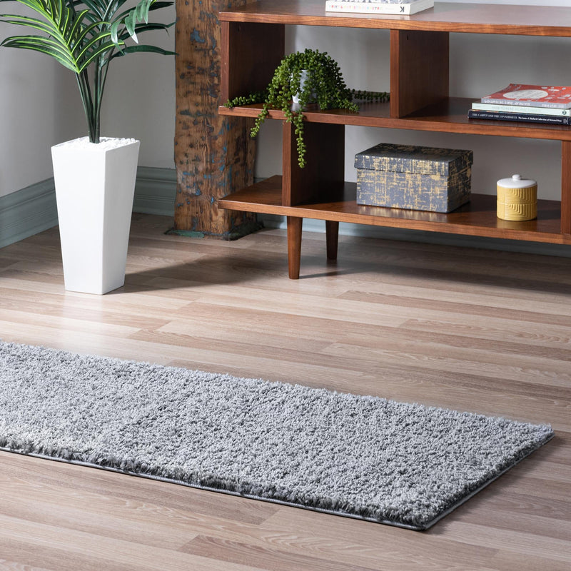 Cozy Comfort Shag Collection Area Rug - Haven (Pebble Gray) Runner Pebble Gray lifestyle 15