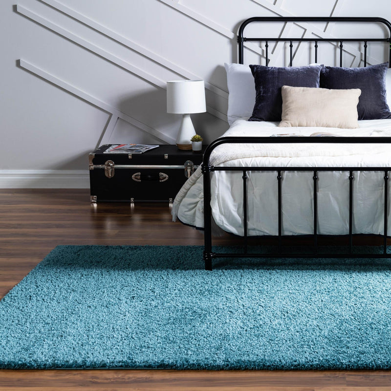 Cozy Comfort Shag Collection Area Rug - Haven (Turquoise) Rectangle Turquoise lifestyle 4