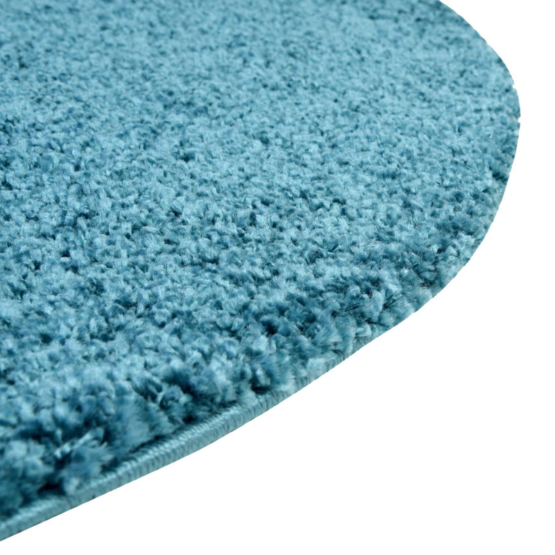 Cozy Comfort Shag Collection Area Rug - Haven (Turquoise) Round Turquoise lifestyle 26