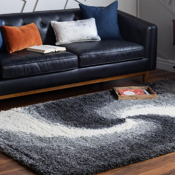 Cozy Haven Shag Collection Area Rug - Oasis Rectangle Smoke Gray lifestyle 6