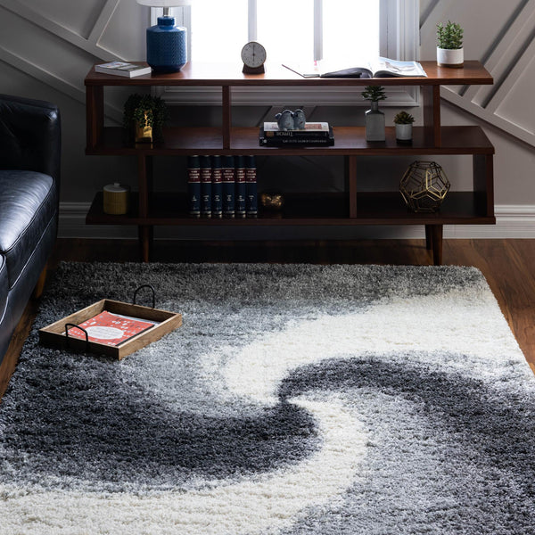 Cozy Haven Shag Collection Area Rug - Oasis Rectangle Smoke Gray lifestyle 9