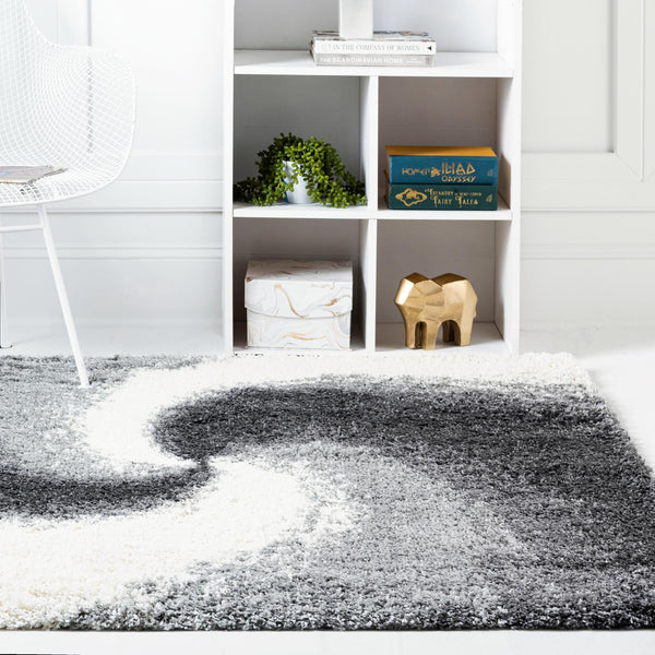 Cozy Haven Shag Collection Area Rug - Oasis Square Smoke Gray lifestyle 61