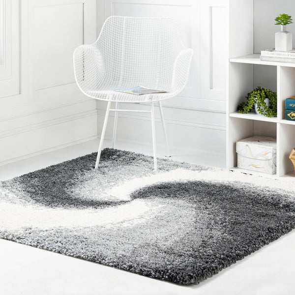 Cozy Haven Shag Collection Area Rug - Oasis Square Smoke Gray lifestyle 85