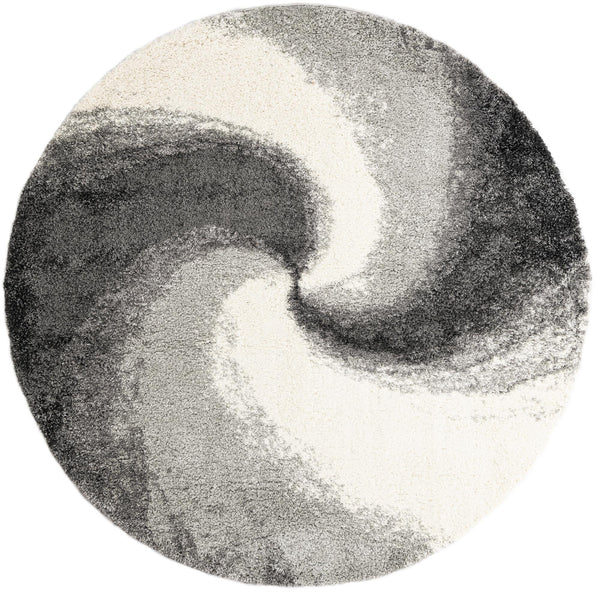 Cozy Haven Shag Collection Area Rug - Oasis Round Smoke Gray lifestyle 50