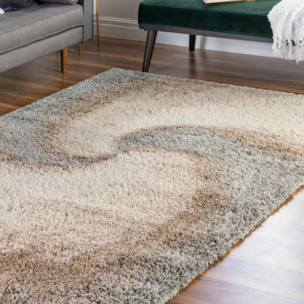 Cozy Haven Shag Collection Area Rug - Oasis Rectangle Khaki lifestyle 48