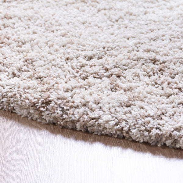 Cozy Haven Shag Collection Area Rug - Oasis Round Khaki lifestyle 90