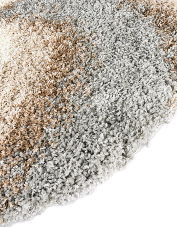 Cozy Haven Shag Collection Area Rug - Oasis Round Khaki lifestyle 100