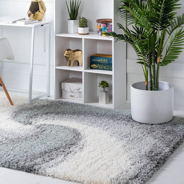 Cozy Haven Shag Collection Area Rug - Oasis Rectangle Sage Green lifestyle 5
