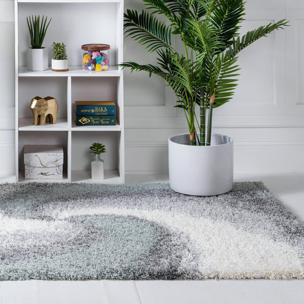 Cozy Haven Shag Collection Area Rug - Oasis Rectangle Sage Green lifestyle 11