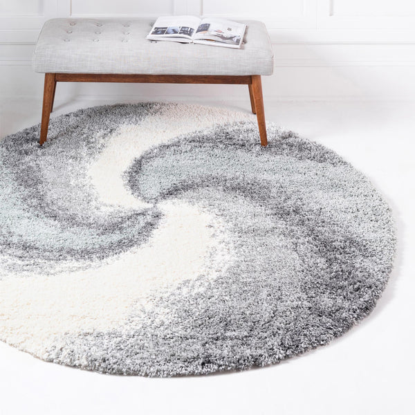 Cozy Haven Shag Collection Area Rug - Oasis Round Sage Green lifestyle 61