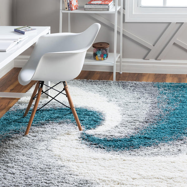 Cozy Haven Shag Collection Area Rug - Oasis Rectangle Turquoise lifestyle 4