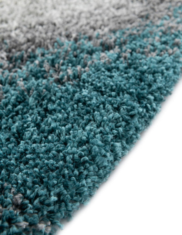 Cozy Haven Shag Collection Area Rug - Oasis Round Turquoise lifestyle 81