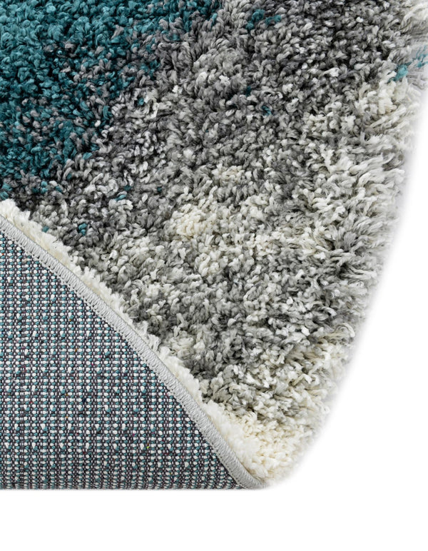 Cozy Haven Shag Collection Area Rug - Oasis Round Turquoise lifestyle 91