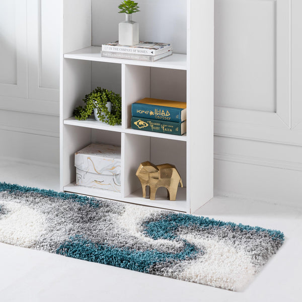 Cozy Haven Shag Collection Area Rug - Oasis Runner Turquoise lifestyle 60