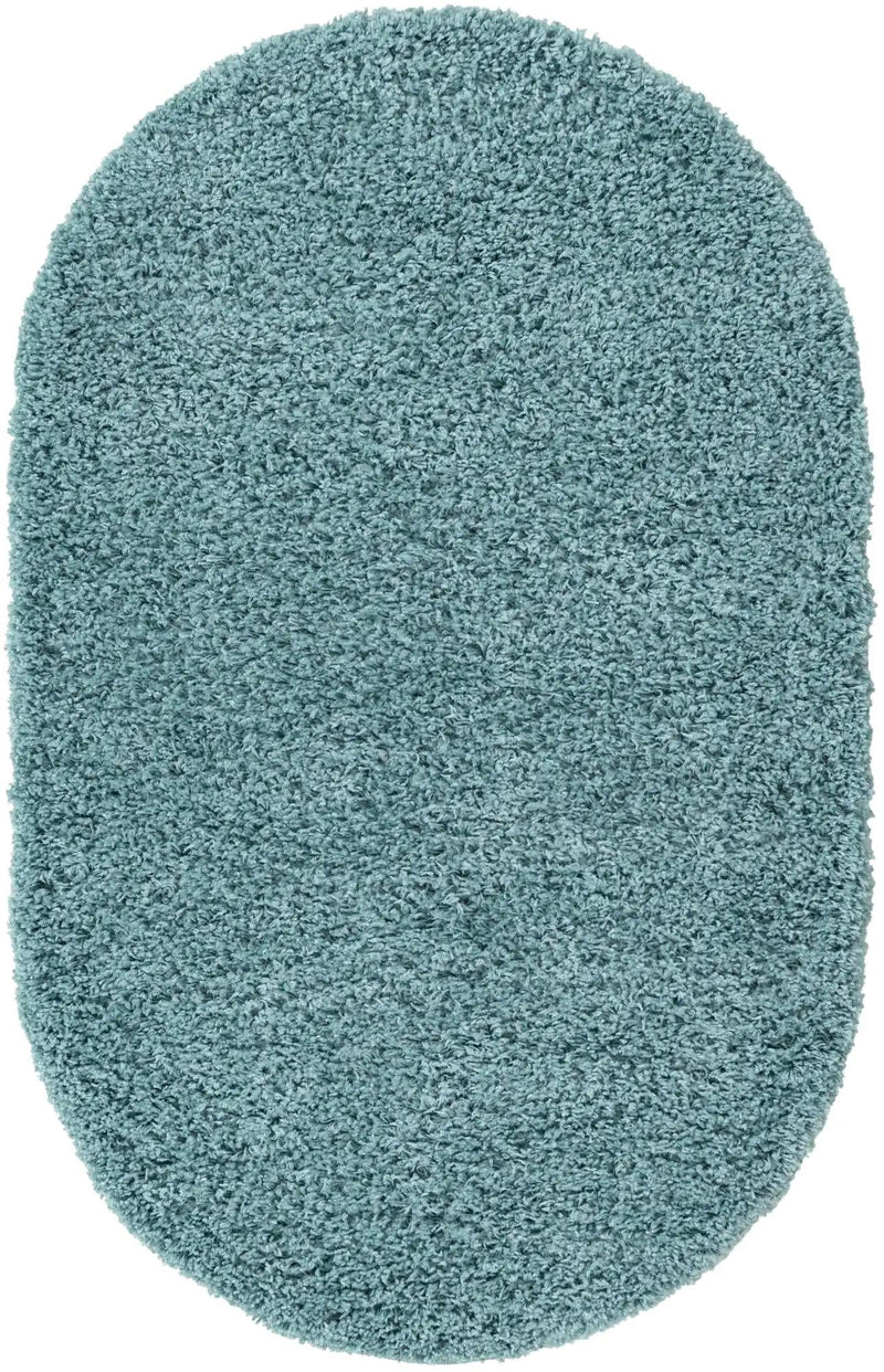 Plush Oasis Collection Area Rug - Serenity (Light Slate Blue) Oval Light Slate Blue lifestyle 11