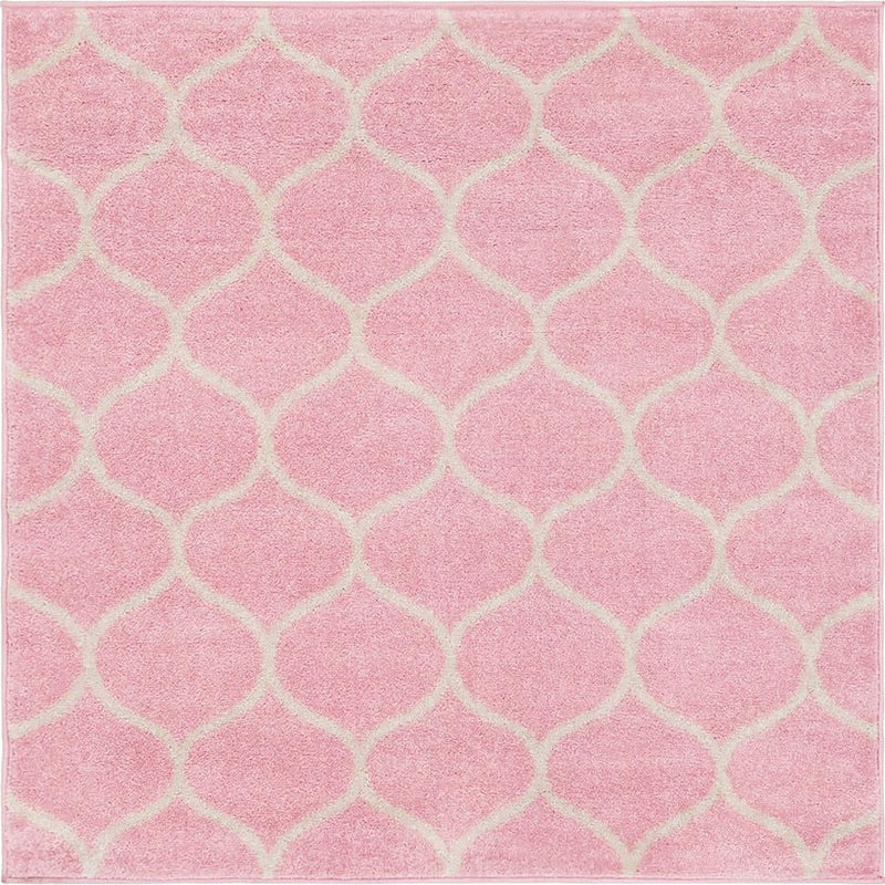Lattice Garden Collection Area Rug - Pergolatown (Light Pink) Square Light Pink Main