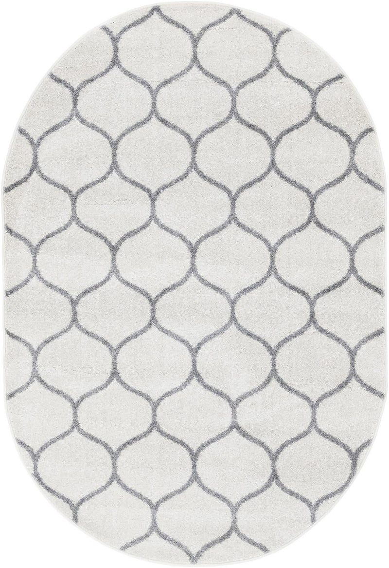 Lattice Garden Collection Area Rug - Pergolatown (Ivory) Oval Ivory Main
