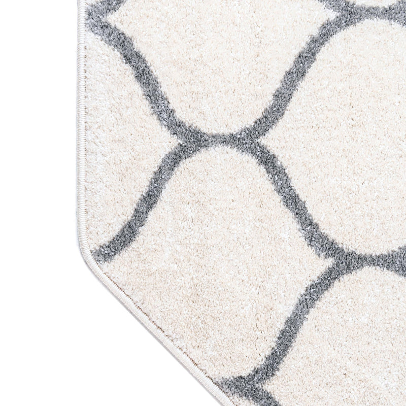 Lattice Garden Collection Area Rug - Pergolatown (Ivory) Octagon Ivory lifestyle 8