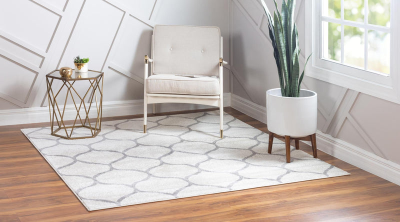 Lattice Garden Collection Area Rug - Pergolatown (Ivory) Square Ivory lifestyle 2