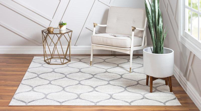Lattice Garden Collection Area Rug - Pergolatown (Ivory) Square Ivory lifestyle 3