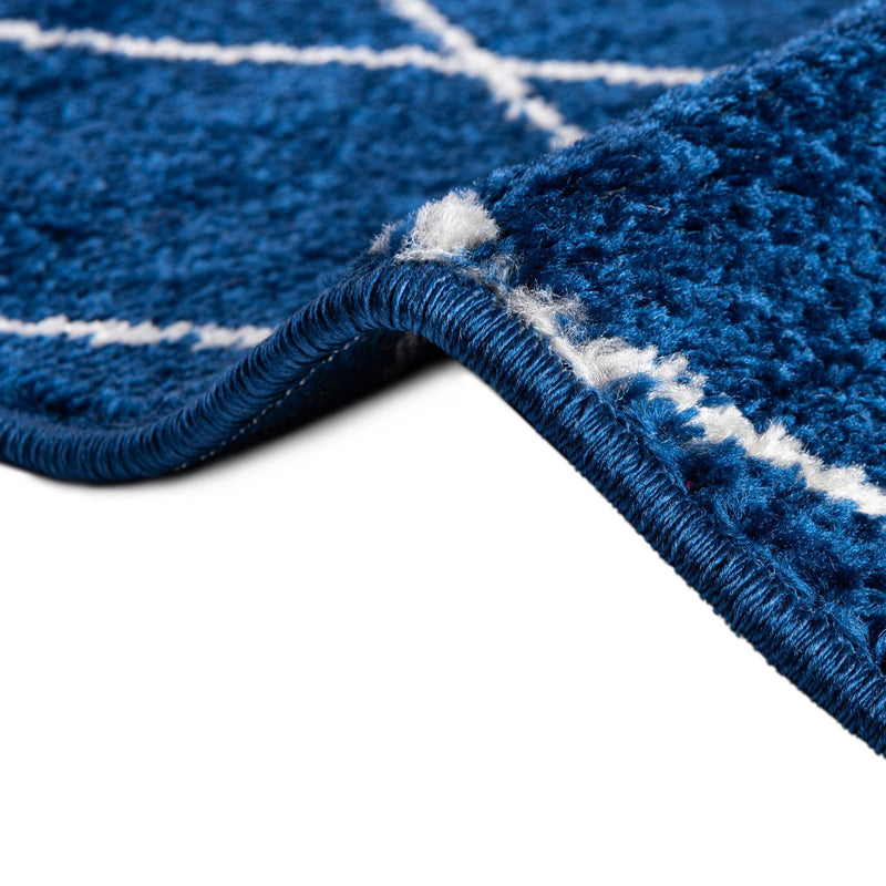 Lattice Garden Collection Area Rug - Arborville (Navy Blue) Oval Navy Blue lifestyle 11