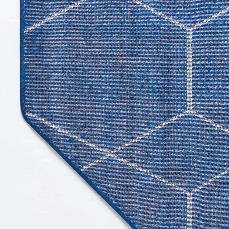Lattice Garden Collection Area Rug - Arborville (Navy Blue) Octagon Navy Blue lifestyle 16