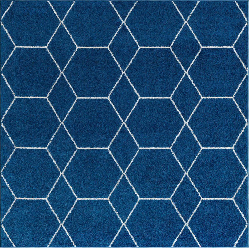 Lattice Garden Collection Area Rug - Arborville (Navy Blue) Square Navy Blue Main