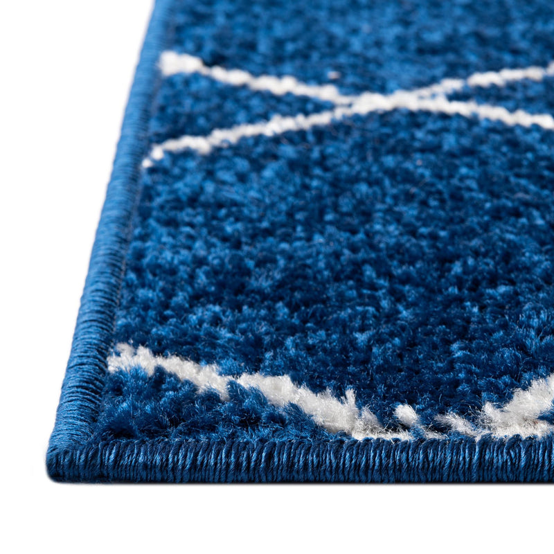 Lattice Garden Collection Area Rug - Arborville (Navy Blue) Square Navy Blue lifestyle 12