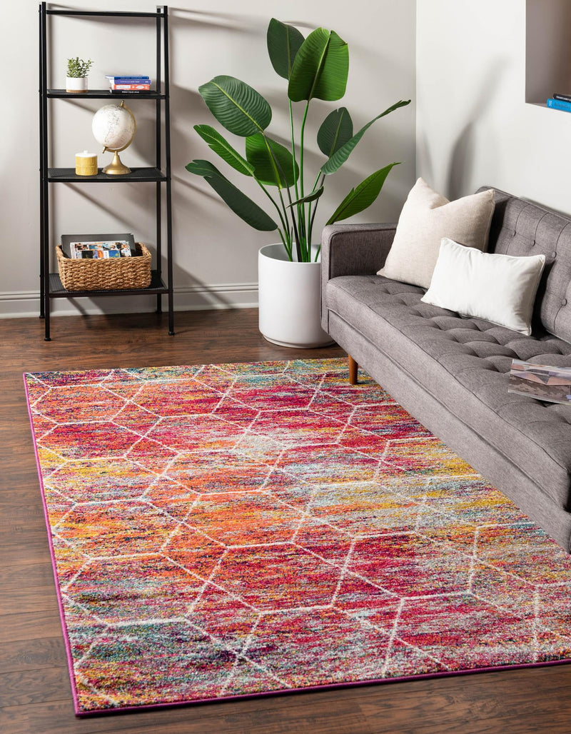 Lattice Garden Collection Area Rug - Arborville (Multi) Rectangle Multi lifestyle 0