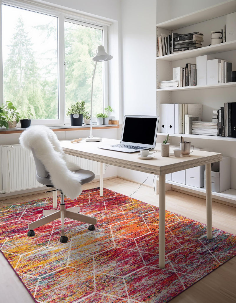 Lattice Garden Collection Area Rug - Arborville (Multi) Rectangle Multi lifestyle 3