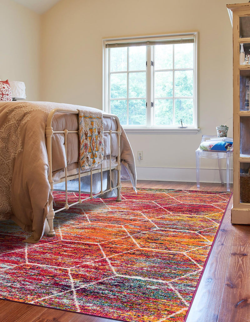 Lattice Garden Collection Area Rug - Arborville (Multi) Rectangle Multi lifestyle 6