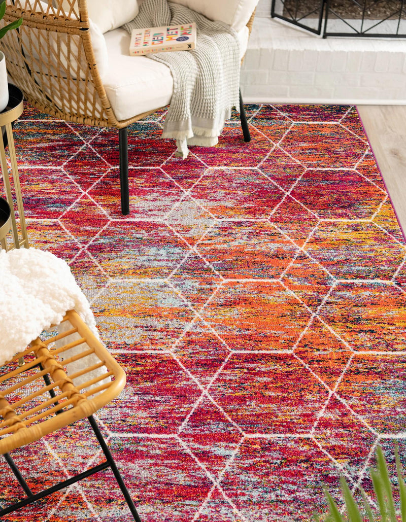 Lattice Garden Collection Area Rug - Arborville (Multi) Rectangle Multi lifestyle 18
