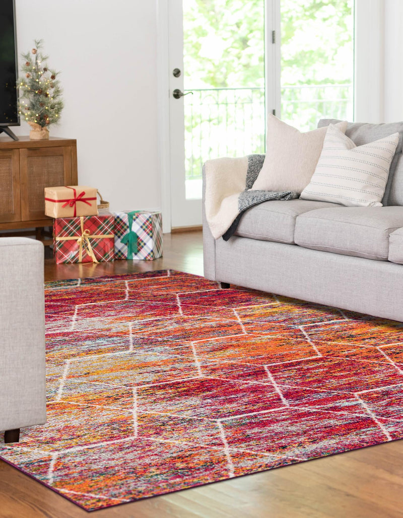 Lattice Garden Collection Area Rug - Arborville (Multi) Rectangle Multi lifestyle 26