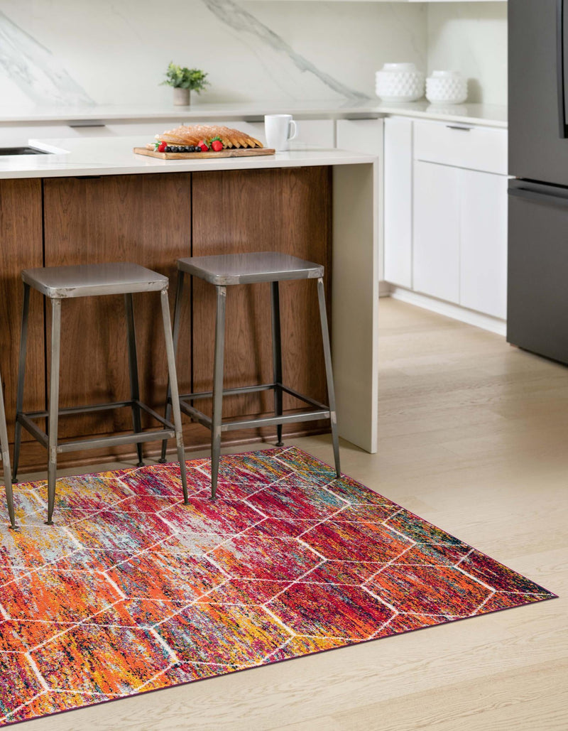 Lattice Garden Collection Area Rug - Arborville (Multi) Rectangle Multi lifestyle 30
