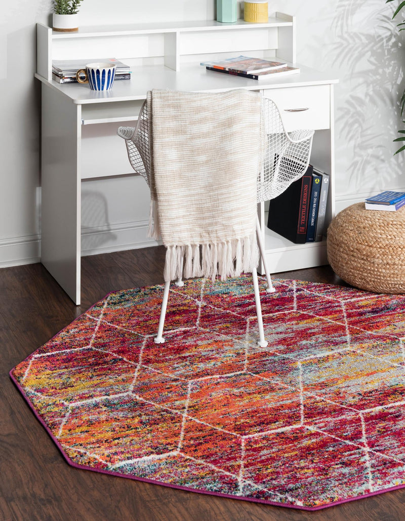Lattice Garden Collection Area Rug - Arborville (Multi) Octagon Multi lifestyle 0