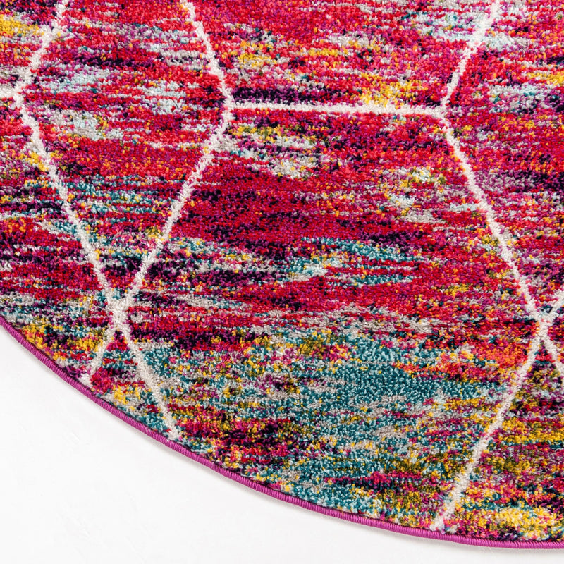 Lattice Garden Collection Area Rug - Arborville (Multi) Oval Multi lifestyle 10