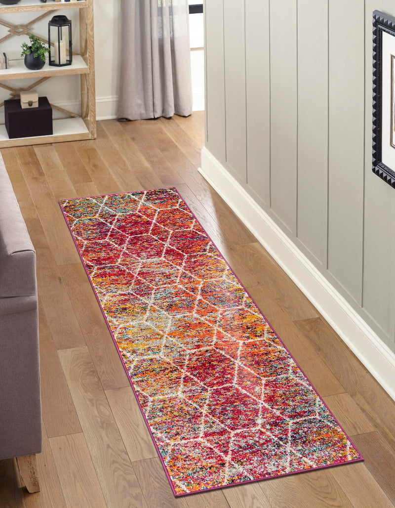 Lattice Garden Collection Area Rug - Arborville (Multi) Runner Multi lifestyle 7