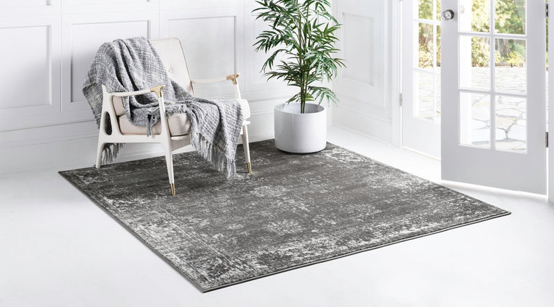 Riviera Elegance Collection Area Rug - Antibes (Dark Gray) Square Dark Gray lifestyle 2