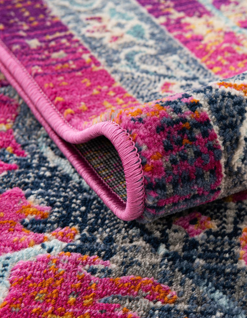 Prague Tapestry Collection Area Rug - Moravia Rectangle Fuchsia lifestyle 12